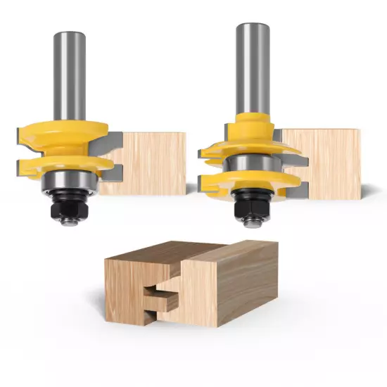 1/2" 12mm Shank Joint Rail & Stile Router Bit Tongue&Groove Cutter 3-1/8" 1-5/8"