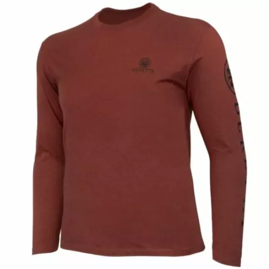 BERETTA Mens Wing Shooter Rust Heather Long Sleeve T-Shirt (TS206T18900026)