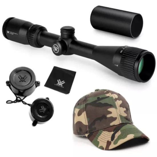 Vortex Optics Crossfire II 4-12X40 Riflescope Dead-Hold BDC MOA with Hat Bundle