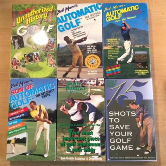 Lot of 6 Golf Sports Instructional VHS Bob Mann Golf Digest Body Balance 