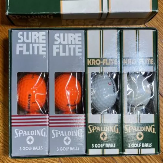 Vintage SPALDING KRO-FLITE Golf Balls Sure Flite Dozen 12 Balls NIB Made in USA