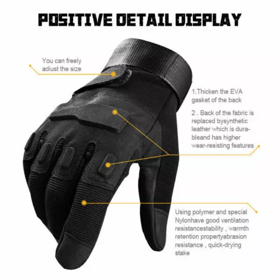 Tactical Full Finger Gloves Army Military Hunting Combat Shooting for Men Women