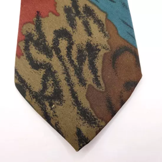 ARABIAN Bird Tie Dark Colorful Background Print Necktie Classy Business Style