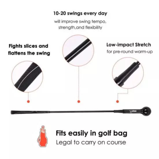 48" Golf Swing Trainer Indoor Practice Stick Club Strength Training Aid