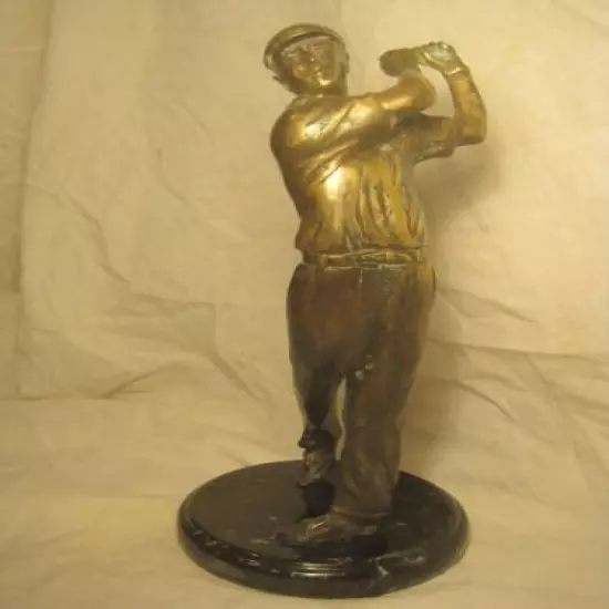 incomplete golfer figure golf statue marble & metal golfing *missing club damage