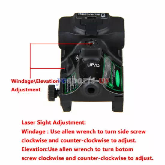 Rechargeable Micro Green Dot Laser Sight for Cz Taurus G2C S&W Ruger Glock 19