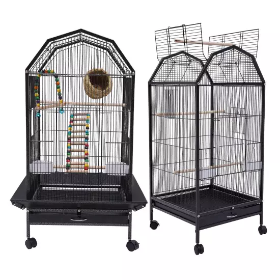 Bird Cage Large Pet cage Wheels Parrot Parakeet Canary Finch Conure with Stand