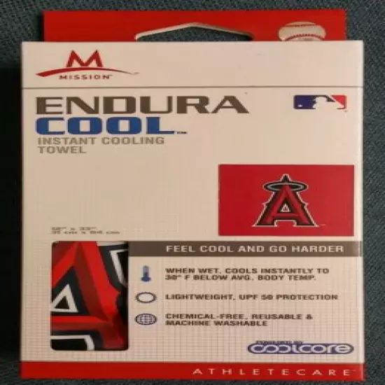 MLB Los Angeles Angels ~ Mission Endura Cool Instant Cooling Towel ~ 12" x 33"