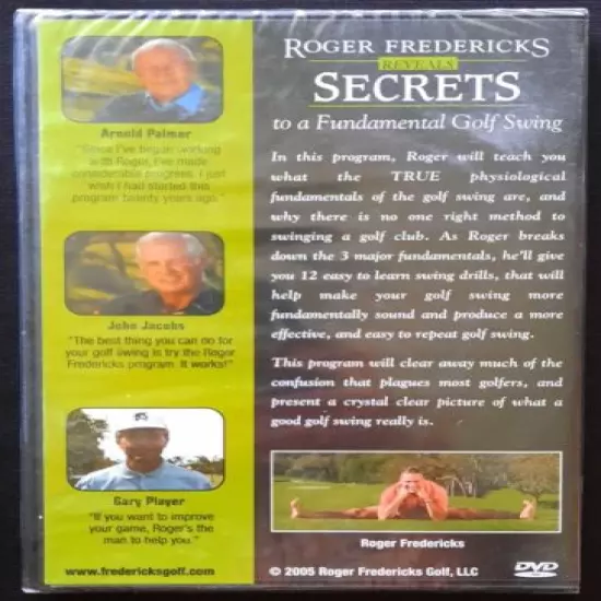 ROGER FREDERICKS REVEALS SECRETS TO A FUNDAMENTAL GOLF SWING DVD - NEW