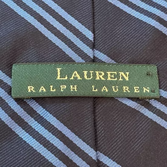 Lauren Ralph Lauren Green Label Hand Made Blue 100% Silk Made In USA