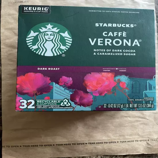 Starbucks Dark Roast K-Cup Coffee Pods Caffè Verona for Keurig Brewers 011081241