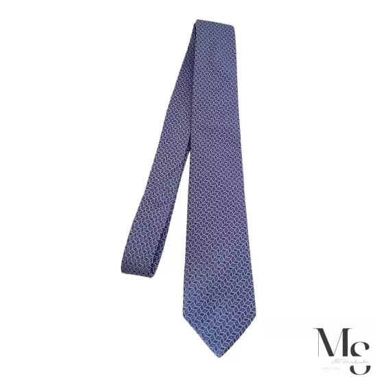 VALENTINO Current Blue Geometric Luxury Silk Tie Made In Italy W:2.8" EX COND