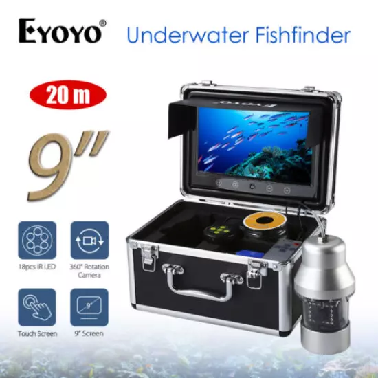 EYOYO 360° 30M 9" 1000TVL Fishfinder Water Well Monitoring Camera Night Vision.