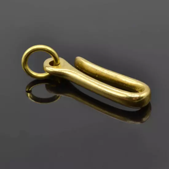 2* S Size Retro Solid Brass KeyChain Key Ring Belt U Hook Wallet Chain Fish Hook