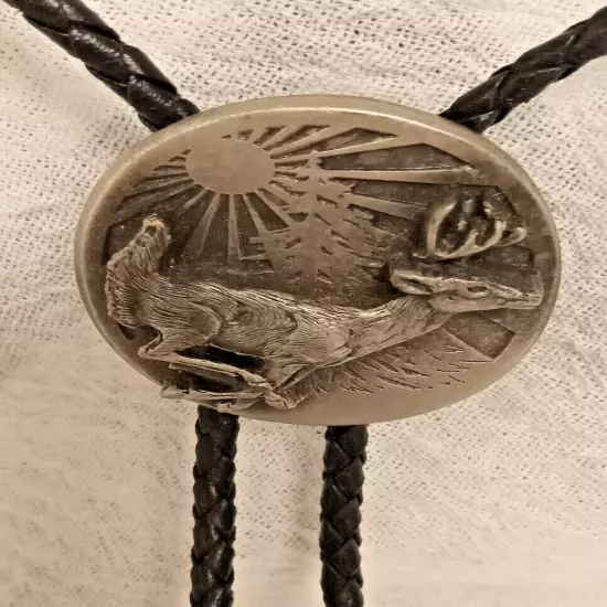 1987 SHIKIYOU BUCKLE CO. DEER BUCK BOLO TIE