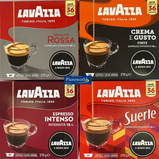 144 original capsules Lavazza A Modo Mio Espresso coffee pods (4 b. x 36 caps.)