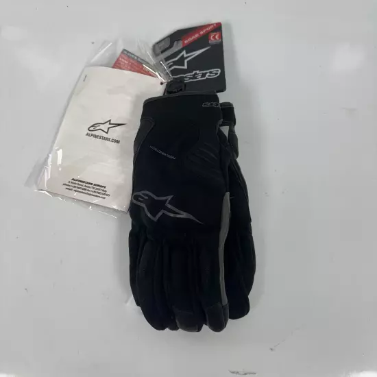 Alpinestars Faster Touch Screen Leather Motorcycle Gloves Black/Black L NWT