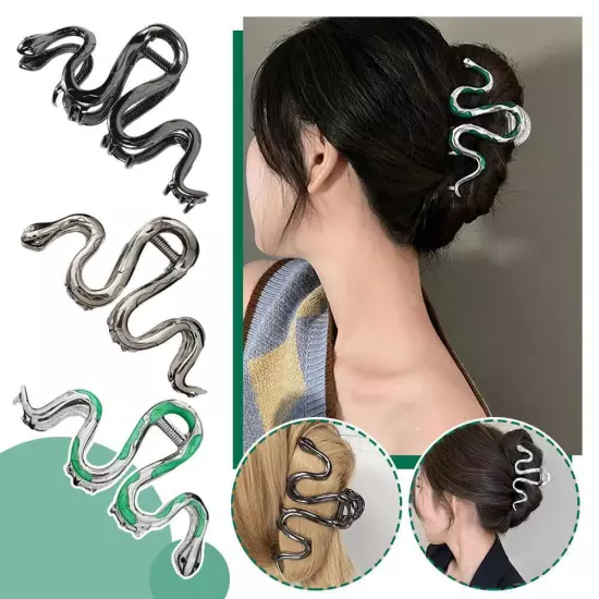 Metal Snake Hair Clip Claw Hair Accessory Snake Shape Shark Clip Fashion H7W3 щх