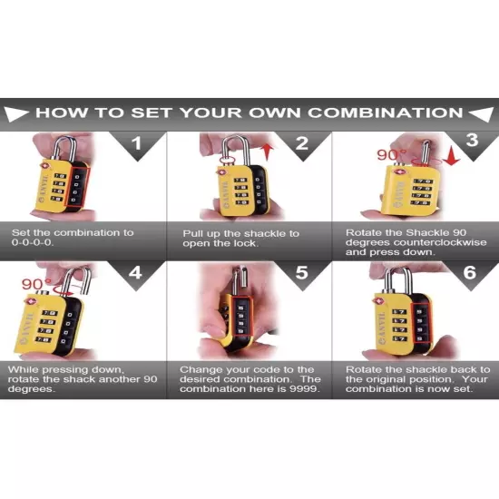 Anvil TSA Approved Luggage Lock - 4 Digit Combination Padlocks, Model C106, C14