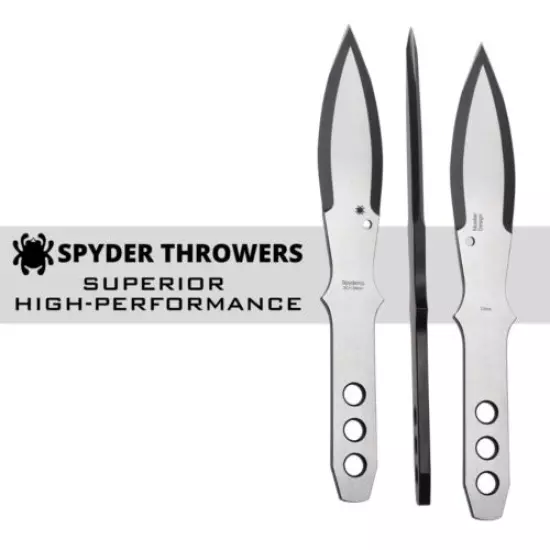 Spyderco TK01LG Stainless Steel Large SpyderThrowers Knives - 3-Pack