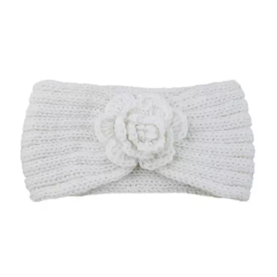 Women's Camellia Knitted Headband Stretch Hair band Head Wrap Soft Ear Warmers