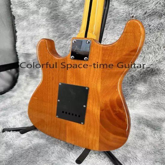 ST Custom Solid Brown Electric Guitar Maple Fretboard Maple Neck High Quality