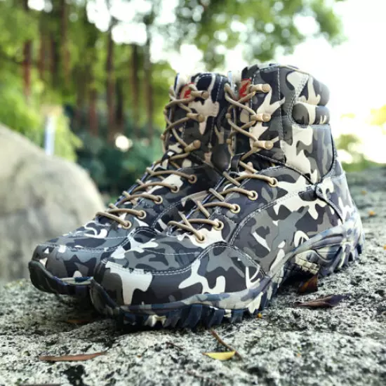 Fashion Military Tactical Combat Boots High Top Camouflage Boots Men