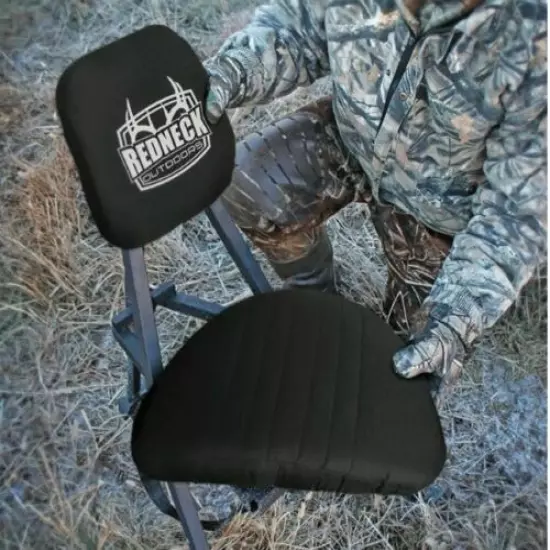 Portable Swivel Hunting Blind Chair Foldable Sturdy Quiet Adjustable Black Seat