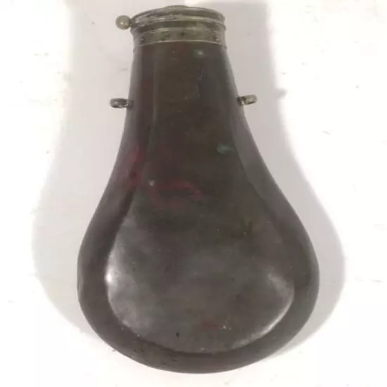 Antique Copper Gunpowder Flask Plain Smooth