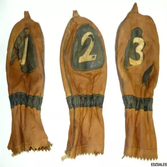 Vintage Leather Golf Club Head Covers 1 2 3