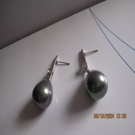 Big Pearl Earrings Dangle Post