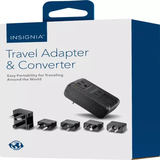 Insignia - Travel Adapter and Converter - (NS-MTCA) - Black