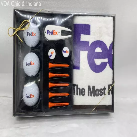 NIP Promotional Fedex Golf Set Balls, Tees, Towel MORE