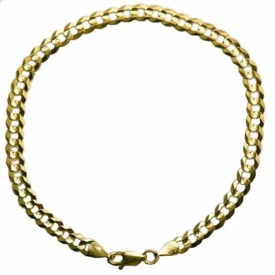 10k Yellow Gold Solid 3mm-12mm Cuban Link Chain Necklace Bracelet 7"-30"