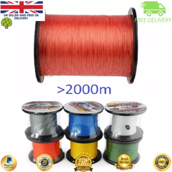 Super Dyneema 100-2000M 50LB Fishing Braid Carp Line Red Spod Marker Sea Carp