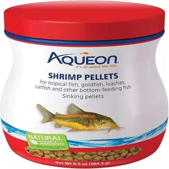 Shrimp Pellet Sinking Food for Tropical Fish, Goldfish, Loaches 6.5 Ounces New