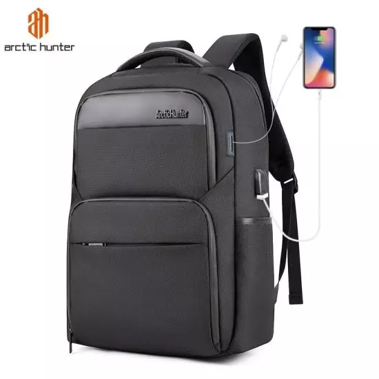 ARCTIC HUNTER Waterproof USB Charge Men Laptop Backpack Business school bag