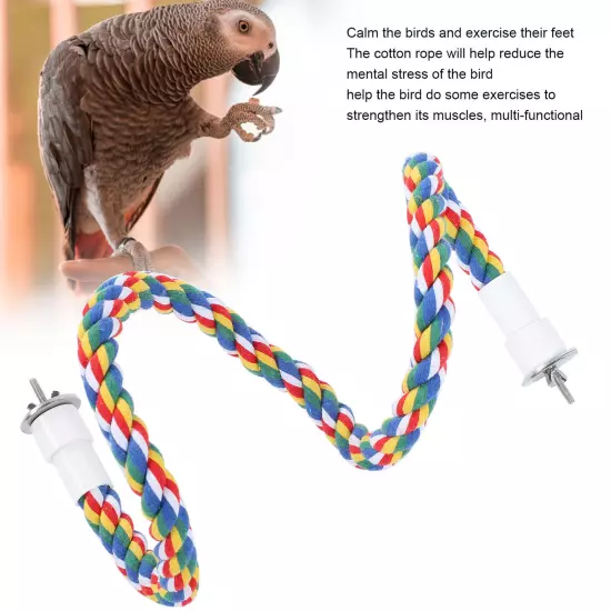 2Pcs Bird Rope Perches Brightly Colored Chew Toy Swings Spir AD5