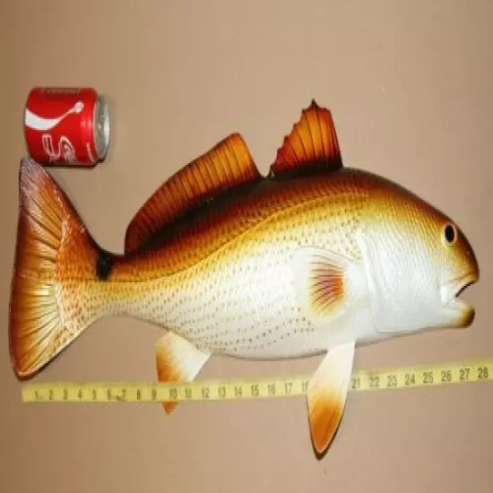 (1) XL Redfish Replica Half Mount Trophy Fish 28 inches, Lifelike raised details