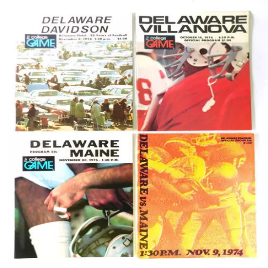 Lot of (23) Different 1968 to 1977 Delaware College Football Programs