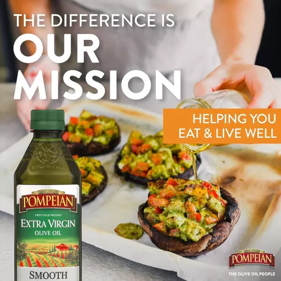 Pompeian Smooth Extra Virgin Olive Oil Naturally Gluten Free 16 FL. OZ., Single