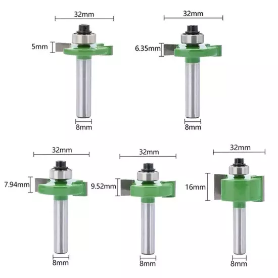 Milling Cutter Router Bit Rabbeting Router Bit T Type With Top Bearing