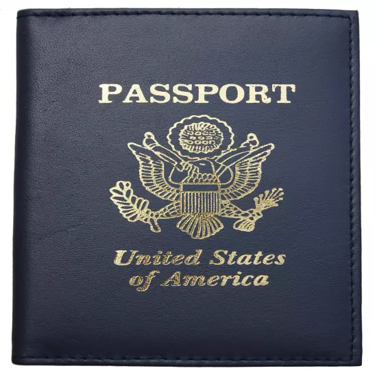 USA Leather Passport Cover Travel Document Holder Card Wallet US SELLER