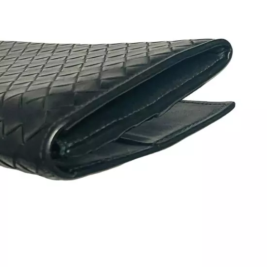 Bottega Veneta Bifold Long Wallet Intrecciato Black excellent free shipping