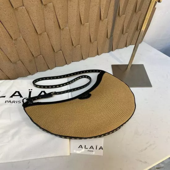 alaiastrawFabricHalfRoundBag