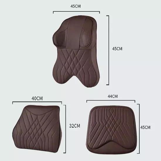 Car Leather Headrest Lumbar Support Rest Neck Pillow Back Cushion Waist Supports