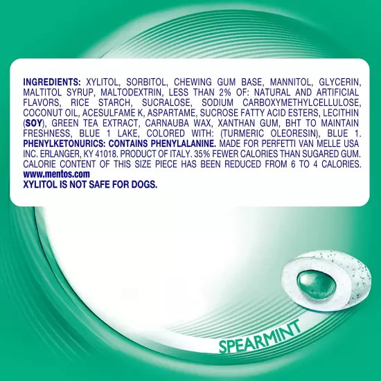 Pure Fresh Sugar-Free Chewing Gum with Xylitol, Spearmint, in a Recyclable 90%