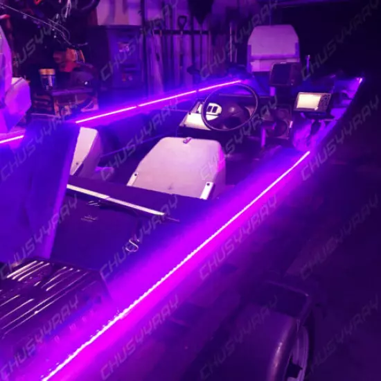 16ft UV / Purple LED Strip Black Light Night Fishing Ultraviolet Boat BLACK PCB