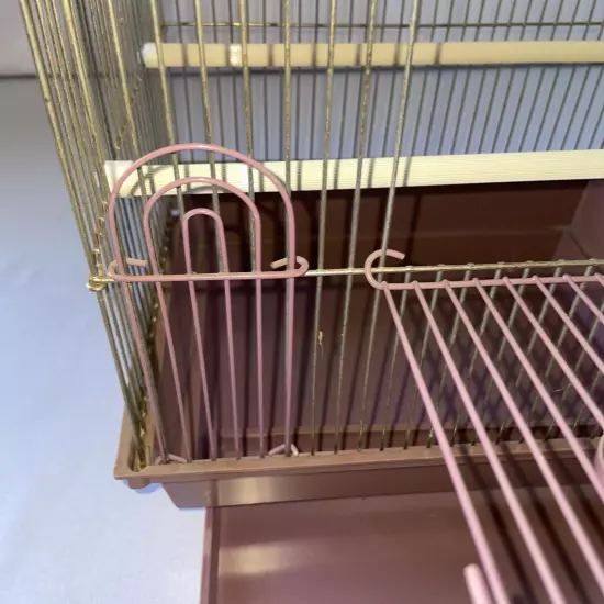 Prevue Wire Bird Cage Pink 17” Height x 13” Wide x 11” Deep.