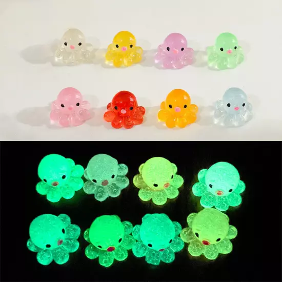 Cartoon Mini Octopus Luminous Toys Fish Tank Aquarium Decoration Accessories Sn